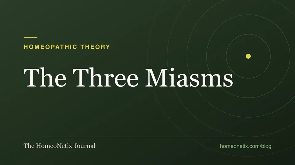 Homeopathic Theory: The Three Miasms. The HomeoNetix Journal